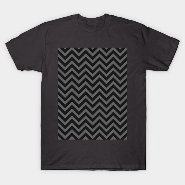 Grey and Black Chevron Zig Zag T-Shirt by OneThreeSix